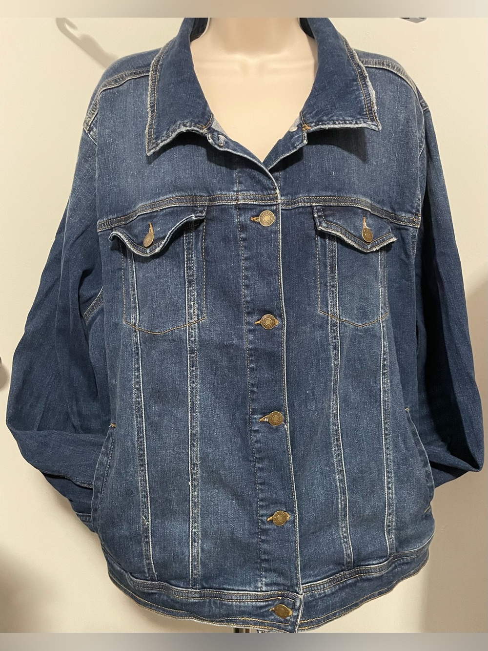 Ava & Viv Medium Wash Denim Jean Jacket Size 3X